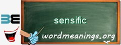 WordMeaning blackboard for sensific